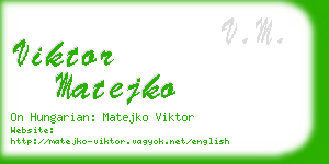 viktor matejko business card